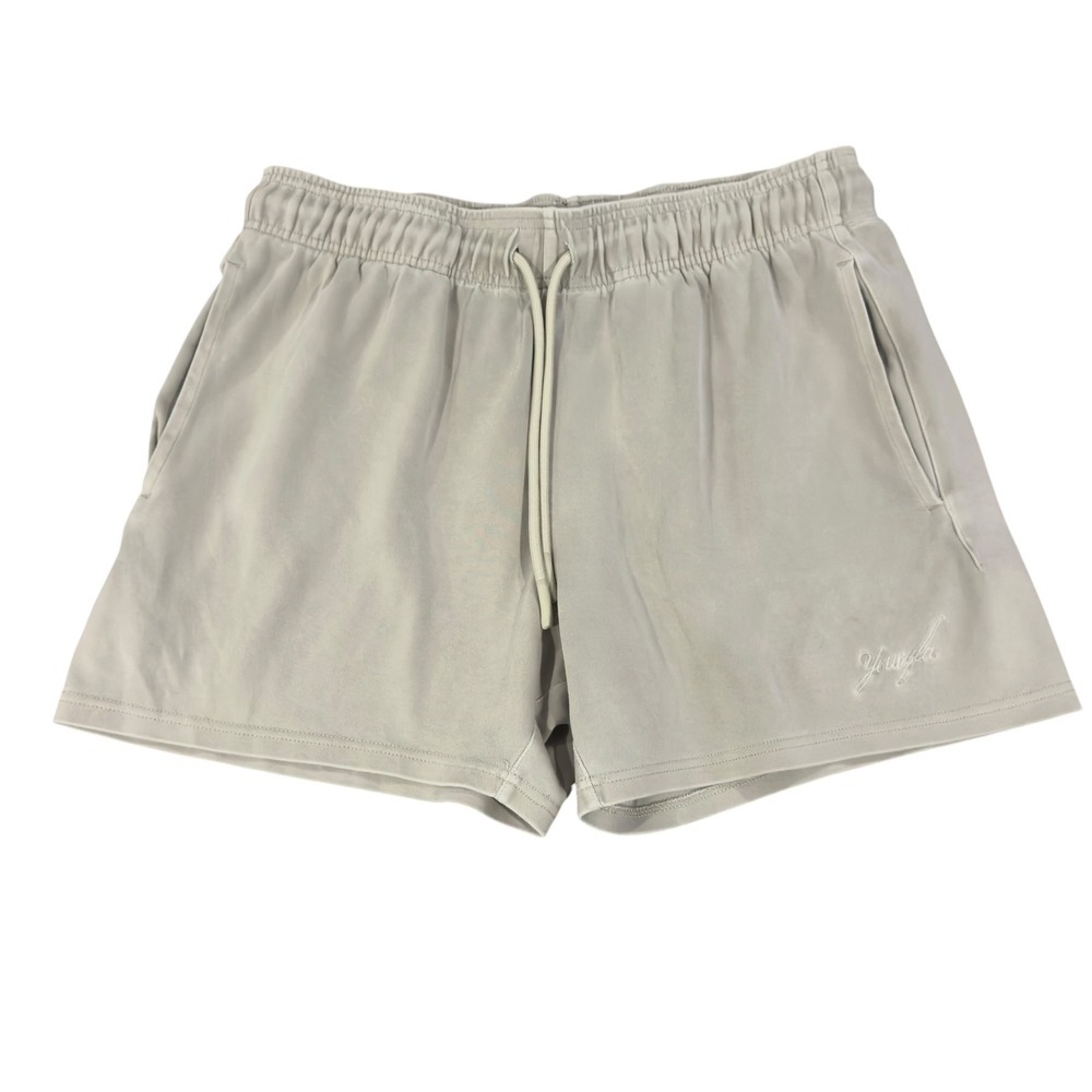 YoungLA Mens Size XL Athletic Beige Gym 4.5" Inseam Sweat Shorts Model 1017 euc